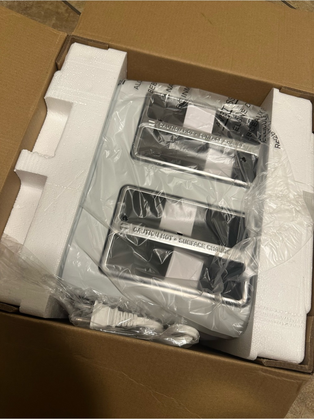 Dual-Bay Wireless Router Charging Station — Silver and Black